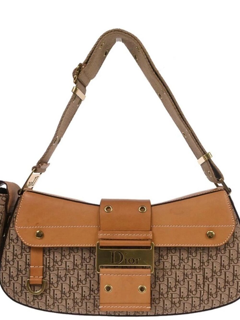 Christian Dior Brown Trotter Street Chic Columbus Shoulder Bag